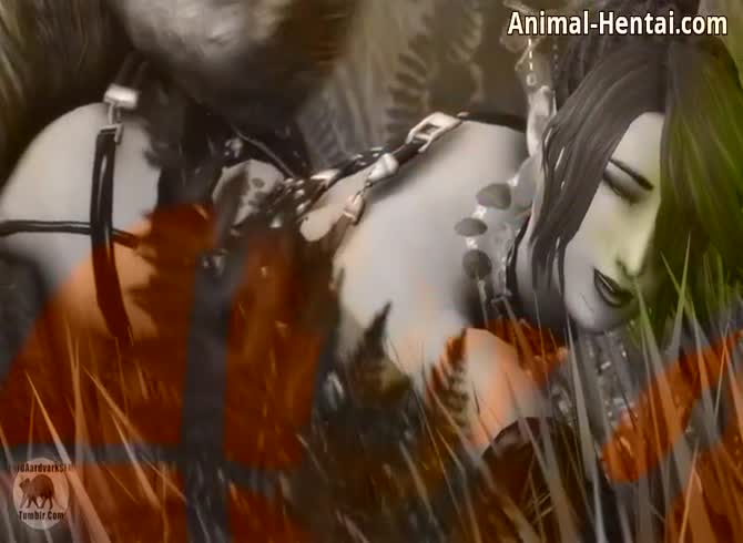 Video :Sexy goth girl got fucked from behind by dog dick